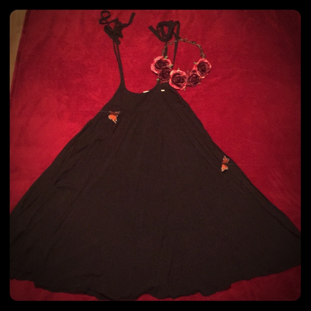 Urban outfitters black midi skirt